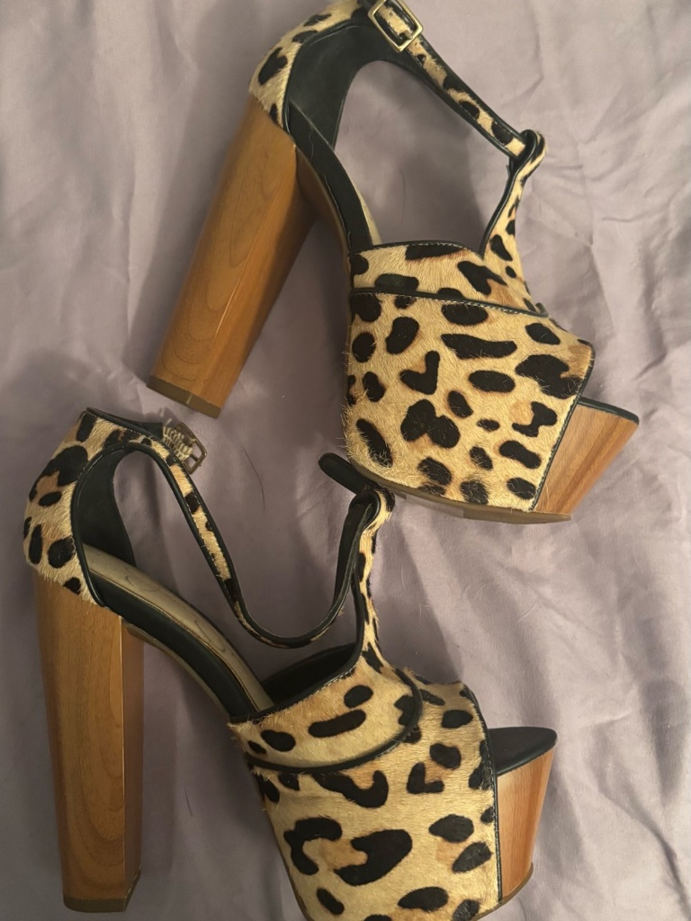 Jessica Simpson Leopard Print Platform Heels - Women's Fashion Sandals